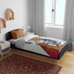 Julius Nyerere Bedding Set with Smiling Portrait, Tribal Pattern and Simplicity is Power Quote - African Pride
