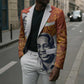 Julius Nyerere Blazer with Smiling Portrait, Tribal Pattern and Simplicity is Power Quote - African Pride