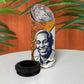 Julius Nyerere 4 in 1 Can Cooler Tumbler with Smiling Portrait, Tribal Pattern and Simplicity is Power Quote - African Pride