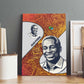 Julius Nyerere Canvas Wall Art with Smiling Portrait, Tribal Pattern and Simplicity is Power Quote - African Pride