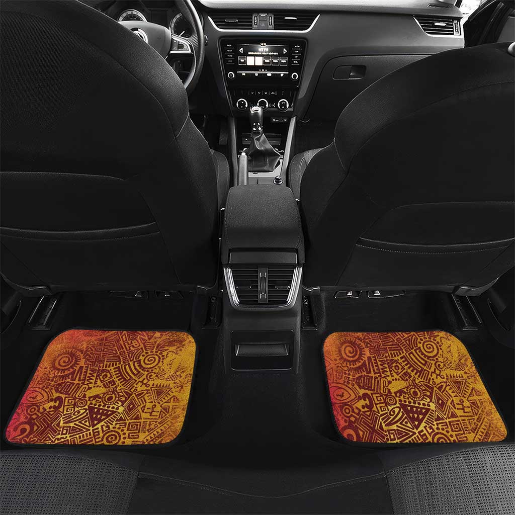 Julius Nyerere Car Mats with Smiling Portrait, Tribal Pattern and Simplicity is Power Quote - African Pride
