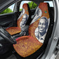 Julius Nyerere Car Seat Cover with Smiling Portrait, Tribal Pattern and Simplicity is Power Quote - African Pride