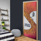 Julius Nyerere Door Cover with Smiling Portrait, Tribal Pattern and Simplicity is Power Quote - African Pride