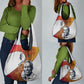 Julius Nyerere Grocery Bag with Smiling Portrait, Tribal Pattern and Simplicity is Power Quote - African Pride