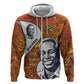 Julius Nyerere Hoodie with Smiling Portrait, Tribal Pattern and Simplicity is Power Quote - African Pride