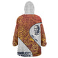 Julius Nyerere Kid Wearable Blanket Hoodie with Smiling Portrait, Tribal Pattern and Simplicity is Power Quote - African Pride