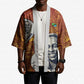 Julius Nyerere Kimono with Smiling Portrait, Tribal Pattern and Simplicity is Power Quote - African Pride