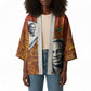 Julius Nyerere Kimono with Smiling Portrait, Tribal Pattern and Simplicity is Power Quote - African Pride