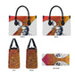 Julius Nyerere Leather Bag with Smiling Portrait, Tribal Pattern and Simplicity is Power Quote - African Pride