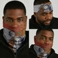 Julius Nyerere Neck Gaiter with Smiling Portrait, Tribal Pattern and Simplicity is Power Quote - African Pride