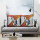 Julius Nyerere Pillow Cover with Smiling Portrait, Tribal Pattern and Simplicity is Power Quote - African Pride