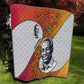 Julius Nyerere Quilt with Smiling Portrait, Tribal Pattern and Simplicity is Power Quote - African Pride