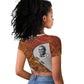 Julius Nyerere Raglan Cropped T shirt with Smiling Portrait, Tribal Pattern and Simplicity is Power Quote - African Pride