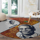 Julius Nyerere Round Carpet with Smiling Portrait, Tribal Pattern and Simplicity is Power Quote - African Pride