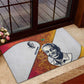 Julius Nyerere Rubber Doormat with Smiling Portrait, Tribal Pattern and Simplicity is Power Quote - African Pride