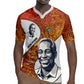 Julius Nyerere Rugby Jersey with Smiling Portrait, Tribal Pattern and Simplicity is Power Quote - African Pride