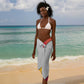 Julius Nyerere Sarong with Smiling Portrait, Tribal Pattern and Simplicity is Power Quote - African Pride