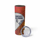 Julius Nyerere Skinny Tumbler with Smiling Portrait, Tribal Pattern and Simplicity is Power Quote - African Pride