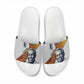 Julius Nyerere Slide Sandals with Smiling Portrait, Tribal Pattern and Simplicity is Power Quote - African Pride