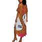 Julius Nyerere Summer Maxi Dress with Smiling Portrait, Tribal Pattern and Simplicity is Power Quote - African Pride