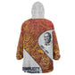 Julius Nyerere Wearable Blanket Hoodie with Smiling Portrait, Tribal Pattern and Simplicity is Power Quote - African Pride