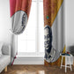 Julius Nyerere Window Curtain with Smiling Portrait, Tribal Pattern and Simplicity is Power Quote - African Pride