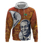 Julius Nyerere Zip Hoodie with Smiling Portrait, Tribal Pattern and Simplicity is Power Quote - African Pride