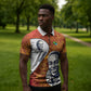 Julius Nyerere Zipper Polo Shirt with Smiling Portrait, Tribal Pattern and Simplicity is Power Quote - African Pride