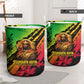 Sundiata Keita Laundry Basket with Regal Portrait, Lion of Mali Title and Bold Tribal Brushstroke Pattern - African Pride