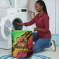 Sundiata Keita Laundry Basket with Regal Portrait, Lion of Mali Title and Bold Tribal Brushstroke Pattern - African Pride