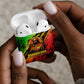 Sundiata Keita AirPods Case with Regal Portrait, Lion of Mali Title and Bold Tribal Brushstroke Pattern - African Pride