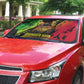 Sundiata Keita Auto Sun Shade with Regal Portrait, Lion of Mali Title and Bold Tribal Brushstroke Pattern - African Pride