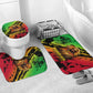 Sundiata Keita Bathroom Set with Regal Portrait, Lion of Mali Title and Bold Tribal Brushstroke Pattern - African Pride
