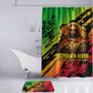 Sundiata Keita Bathroom Set with Regal Portrait, Lion of Mali Title and Bold Tribal Brushstroke Pattern - African Pride