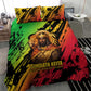 Sundiata Keita Bedding Set with Regal Portrait, Lion of Mali Title and Bold Tribal Brushstroke Pattern - African Pride