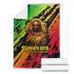 Sundiata Keita Blanket with Regal Portrait, Lion of Mali Title and Bold Tribal Brushstroke Pattern - African Pride