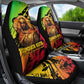 Sundiata Keita Car Seat Cover with Regal Portrait, Lion of Mali Title and Bold Tribal Brushstroke Pattern - African Pride