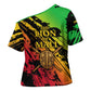 Sundiata Keita Cross Shoulder Shirt with Regal Portrait, Lion of Mali Title and Bold Tribal Brushstroke Pattern - African Pride