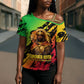 Sundiata Keita Cross Shoulder Shirt with Regal Portrait, Lion of Mali Title and Bold Tribal Brushstroke Pattern - African Pride