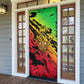 Sundiata Keita Door Cover with Regal Portrait, Lion of Mali Title and Bold Tribal Brushstroke Pattern - African Pride