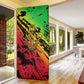 Sundiata Keita Door Cover with Regal Portrait, Lion of Mali Title and Bold Tribal Brushstroke Pattern - African Pride