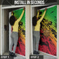Sundiata Keita Door Cover with Regal Portrait, Lion of Mali Title and Bold Tribal Brushstroke Pattern - African Pride
