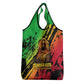 Sundiata Keita Grocery Bag with Regal Portrait, Lion of Mali Title and Bold Tribal Brushstroke Pattern - African Pride