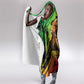 Sundiata Keita Hooded Blanket with Regal Portrait, Lion of Mali Title and Bold Tribal Brushstroke Pattern - African Pride