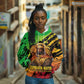 Sundiata Keita Hoodie with Regal Portrait, Lion of Mali Title and Bold Tribal Brushstroke Pattern - African Pride