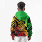 Sundiata Keita Kid Hoodie with Regal Portrait, Lion of Mali Title and Bold Tribal Brushstroke Pattern - African Pride