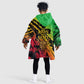 Sundiata Keita Kid Wearable Blanket Hoodie with Regal Portrait, Lion of Mali Title and Bold Tribal Brushstroke Pattern - African Pride