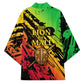 Sundiata Keita Kimono with Regal Portrait, Lion of Mali Title and Bold Tribal Brushstroke Pattern - African Pride