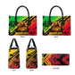 Sundiata Keita Leather Bag with Regal Portrait, Lion of Mali Title and Bold Tribal Brushstroke Pattern - African Pride