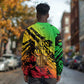 Sundiata Keita Long Sleeve Shirt with Regal Portrait, Lion of Mali Title and Bold Tribal Brushstroke Pattern - African Pride